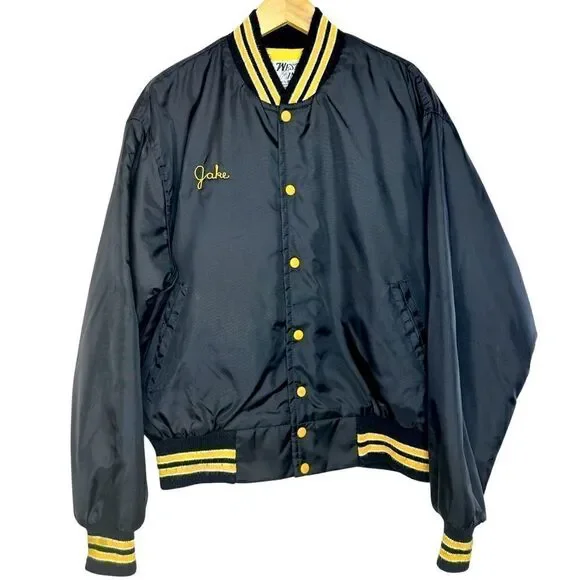 OPEN PIT Vintage Supper Club Silky Satin Jacket Size Large